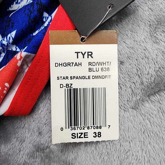 NEW TYR Swimsuit Womens 38 Red White Blue Star Spangled Diamondfit One Piece - Picture 5 of 12